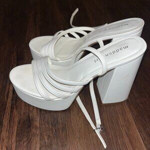 Madden Girl White Platform Heels, Size 8.5 – Fun & Like New
